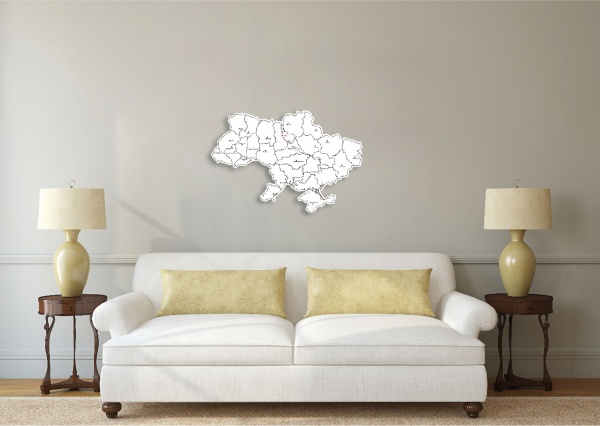 Картина Карта України біла 50x75,5 см Posterclub 