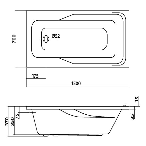Ванна акриловая Colombo Вектор 150x70