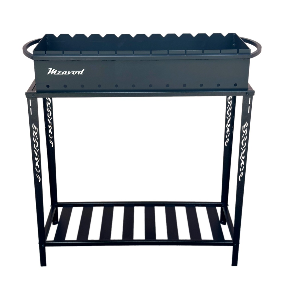 Мангал Metalzavod с разборной дровницей на 12 шампуров 4 мм
