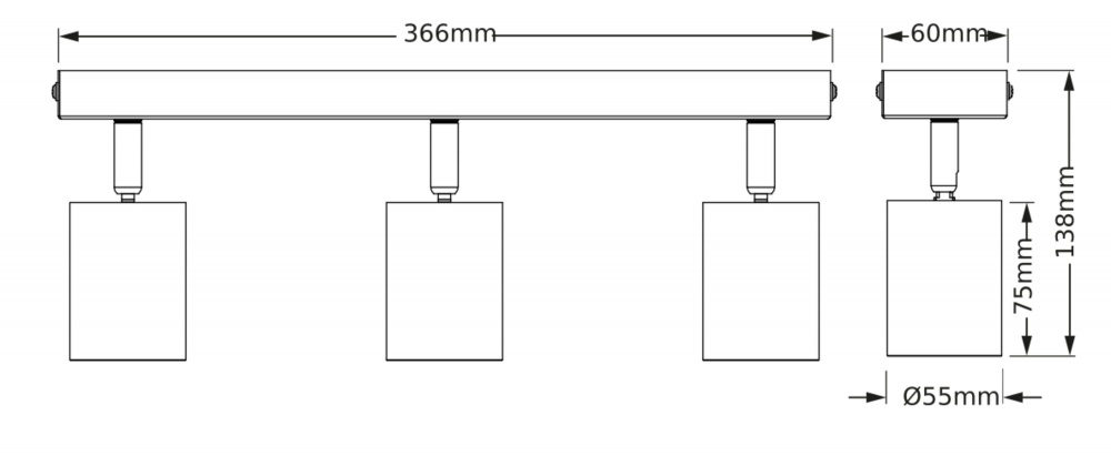 Спот Osram Elemental 3xGU10 черный