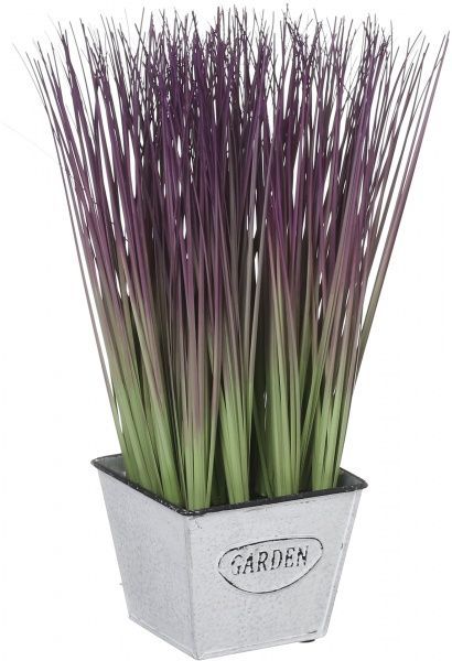 Растение искусственное в горшке Мискантус 28 см фиолетово-зеленый