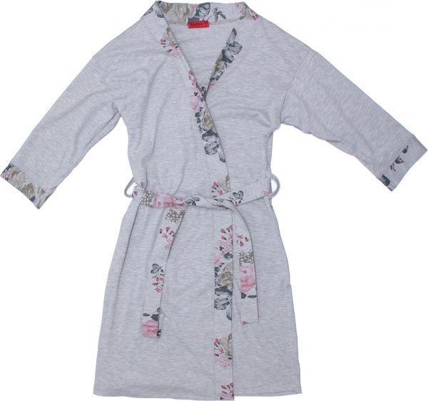 Халат жіночий Квіти р. S сірий 
