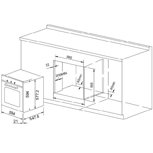 Духовой шкаф электрический Pyramida F 64 SSF 70 black
