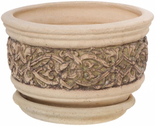 Горшок шамотный Премьера круглый 96 круглый 24,3л кремовый 