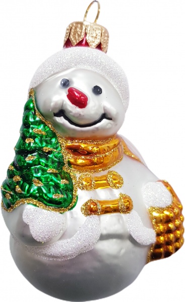 Підвіска Юріта Фігурка Сніговик з ялинкою білий