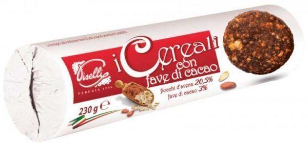 Печенье овсяное Piselli с какао бобами 230 г (8032755320890) 