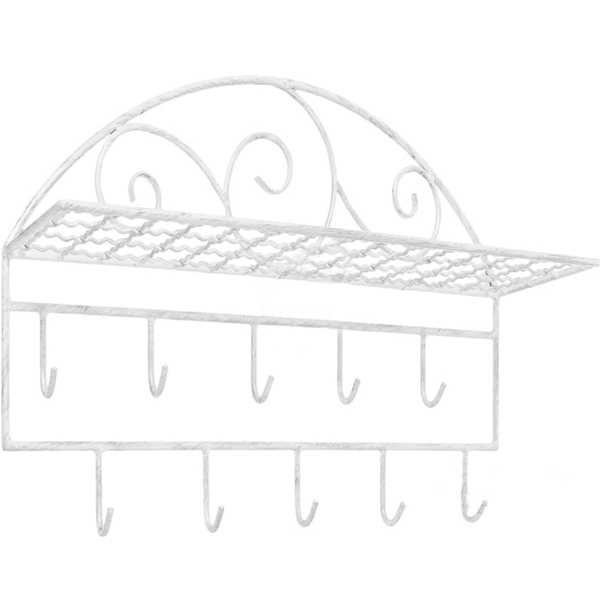 Вешалка для одежды навесная Люкс белая 28066/б