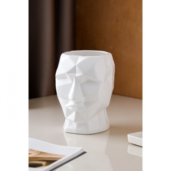 Ваза керамическая Nana ceramics Кай белый глянец 19 см 