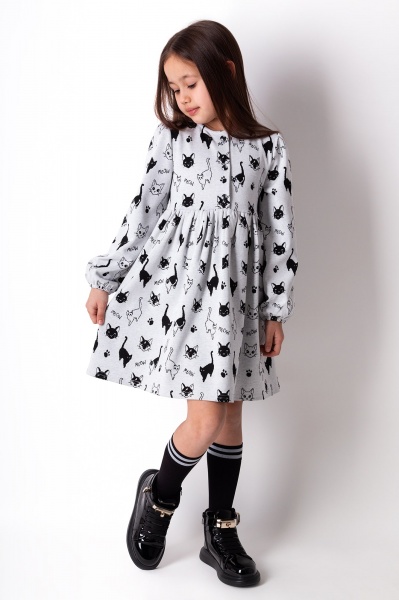 Платье Mevis р.134 серый 4316 