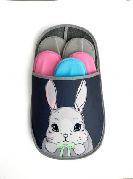 Набір капців для гостей La Nuit Rabbit 5 пар 8158 сірий із малюнком 