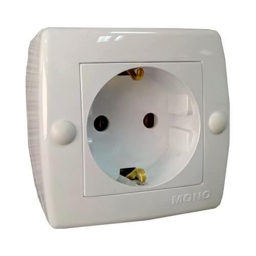Розетка із заземленням Mono Octans без кришки білий 104-010107-117