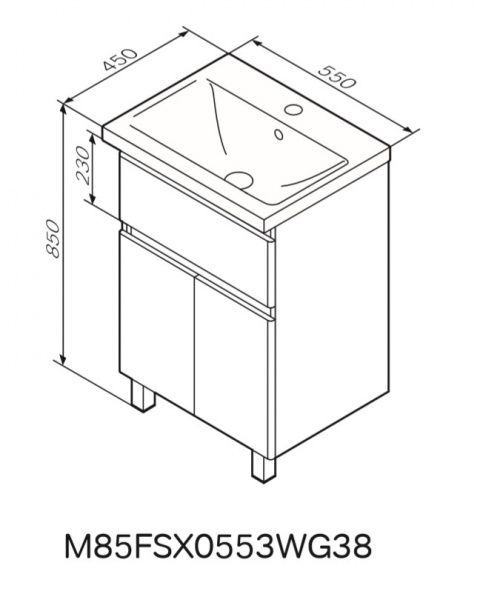Тумба на ножках AM.PM M85-FSX0553-WC0553WG38 X-Joy 55 см