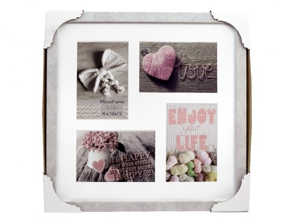 Фоторамка с паспарту SvitArt FKP-4-1913-4B 10x15 см бетон светлый 