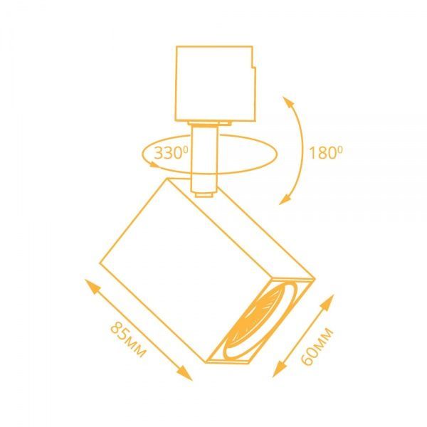 Трековый прожектор LightMaster MR16/GU10 35 Вт белый MLT207 білий 