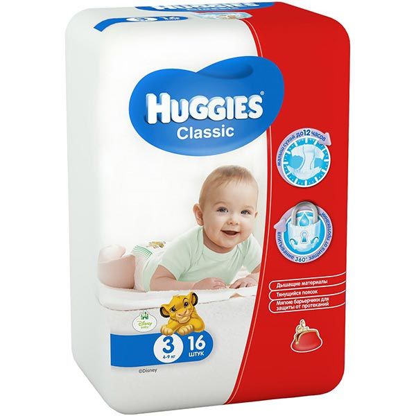 Підгузники Huggies Classic 3 4-9 кг 16 шт