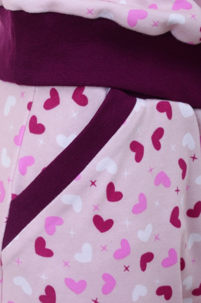 Костюм домашній жіночий Flis clothes Серденько р. XL рожевий із принтом 