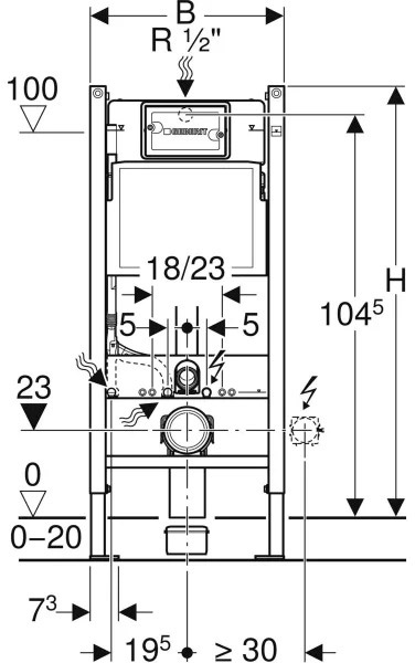 Комплект инсталляции Geberit Duofix PRO 20 (118.315.11.1) с подвесным унитазом Idol и белой клавишей