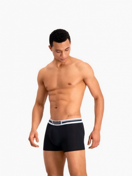 Трусы Puma PLACED LOGO BOXER 2P BLACK 90651903 р.M черный