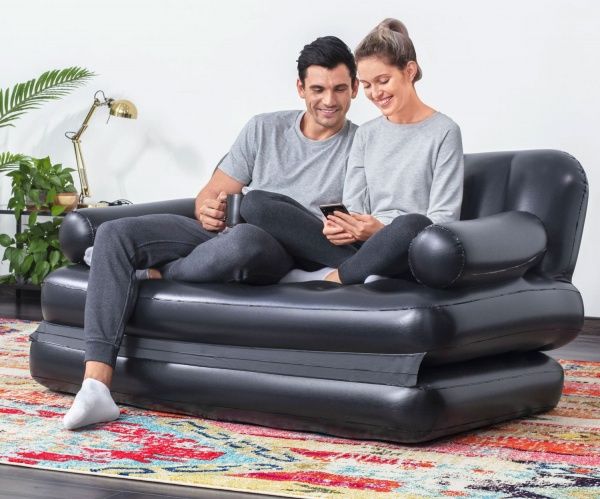 Диван Bestway Multi Max Comfort Quest 188х152 см трансформер надувной с электронасосом черный