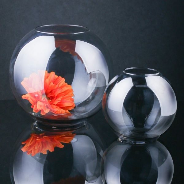 Ваза ластер акваріум сіра 26,8х24 см Luna