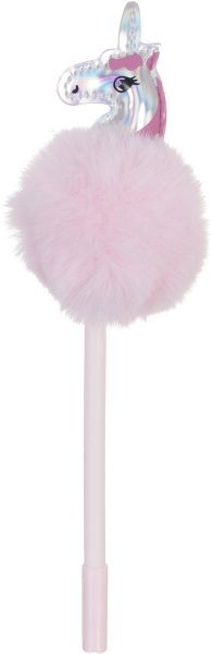 Ручка шариковая Пушистый свет розовый единорог 