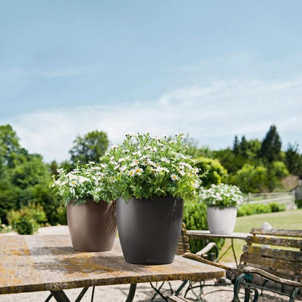 Кашпо Lechuza Classico Color 28 круглий 9л сірий (13204) 