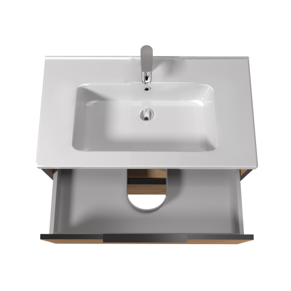 Тумба подвесная Мойдодыр Line Craft 80-А с умывальником Rodeo 80