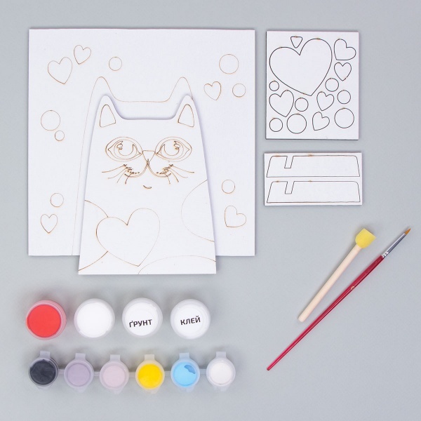 Набор для творчества 3D-картина Кот с сердцем N0003537 18x18 см Rosa Talent 