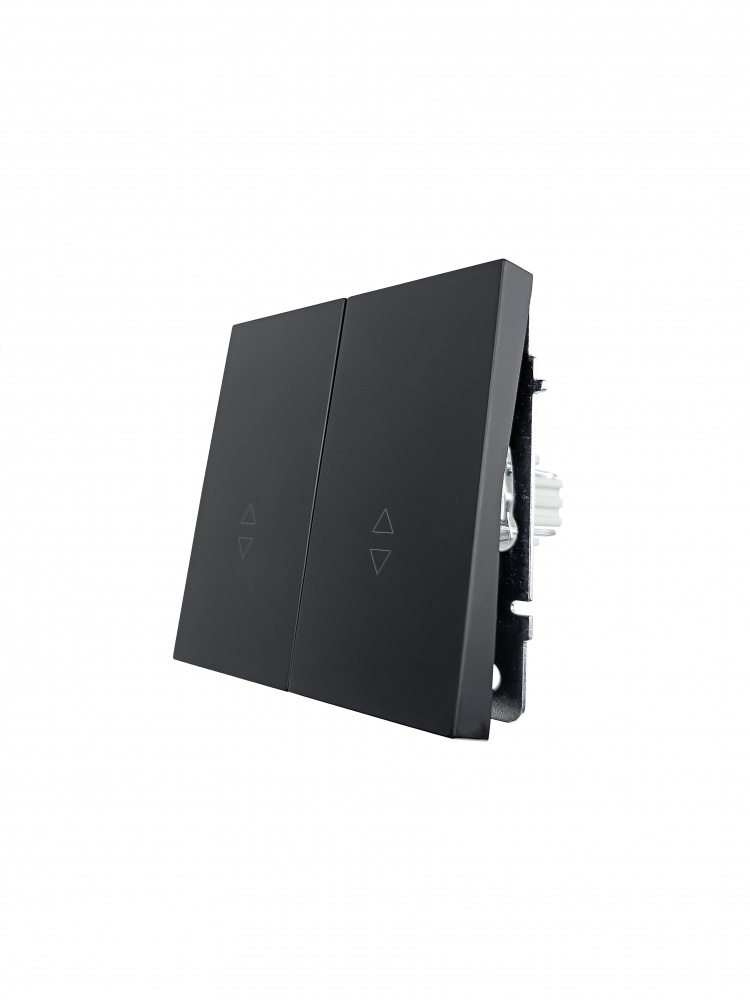 Механізм вимикача прохідний двоклавішний HausMark Juna без підсвітки чорний