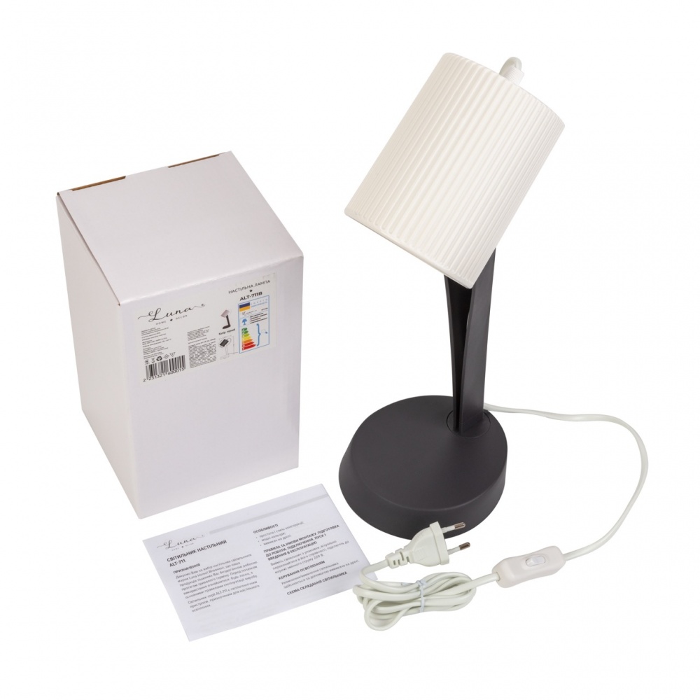 Настольная лампа Luna 1x25 Вт E14 черный ALT-711B