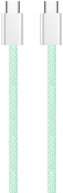 Кабель ColorWay Type-C - Type-C braided cotton PD Fast Charging 60W 3А 1 м зелений (CW-CBPDCC061-G)