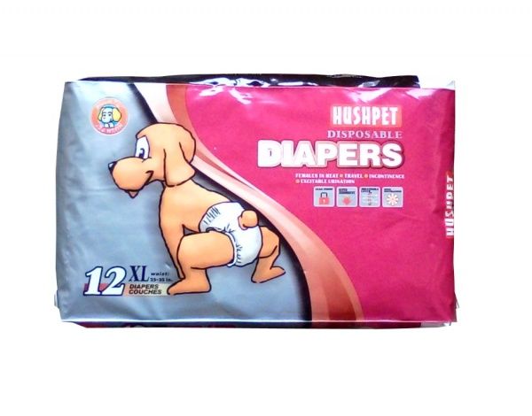 Підгузки Hush Pet для собак тришарові Diapers XL 12 шт./уп.
