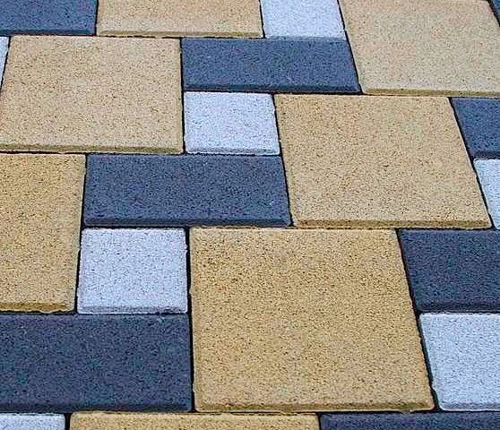 Тротуарна плитка Золотой Мандарин Квадрат великий гірчичний 200 х 200 х 60 мм.