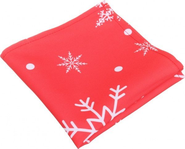 Серветка ІТА ДРІМ новорічна білі сніжинки 35x35 см білий із червоним 