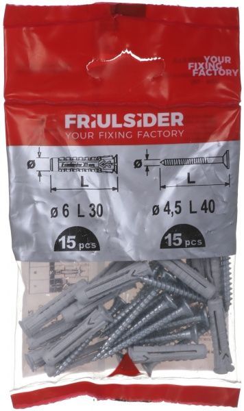 Дюбель распорный с шурупом 8x40 мм 10 шт. Friulsider