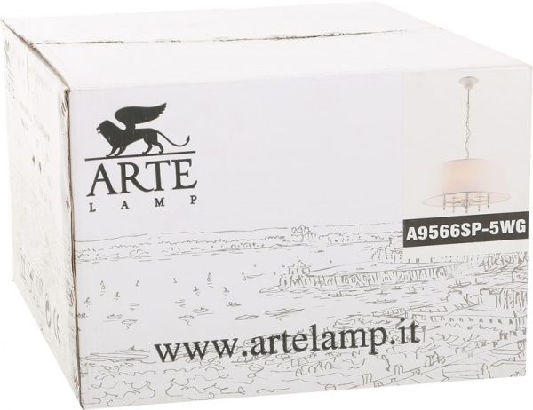 Люстра підвісна Arte Lamp Granny 5xE14 білий із золотистим A9566SP-5WG 