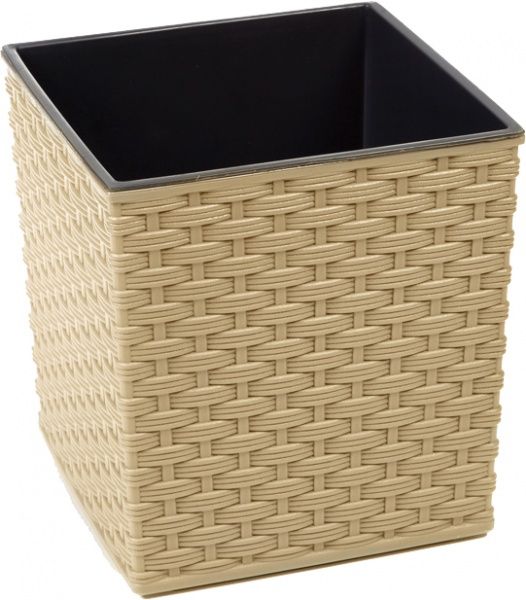 Горшок Lamela Юка 250 ротанг квадратный капучино 