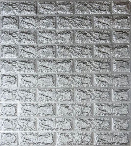 Декоративная наклейка 3D-панель кирпич серый 770x700x8 мм 
