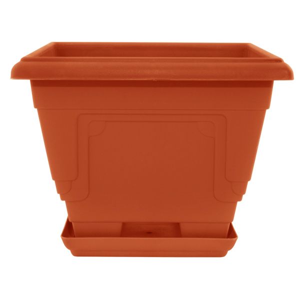 Горшок пластиковый Алеана Петуния квадратный 7,6л терракот (113015) 