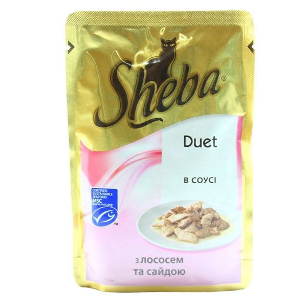 Корм Sheba Duet з лососем і сайдой в соусі 85 г