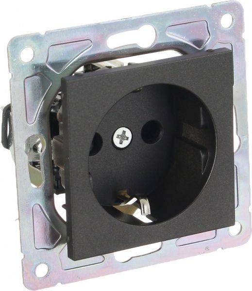 Механізм розетки із заземленням HausMark Alta без кришки чорний SNG-SCP.SQ20MG1WG-BK