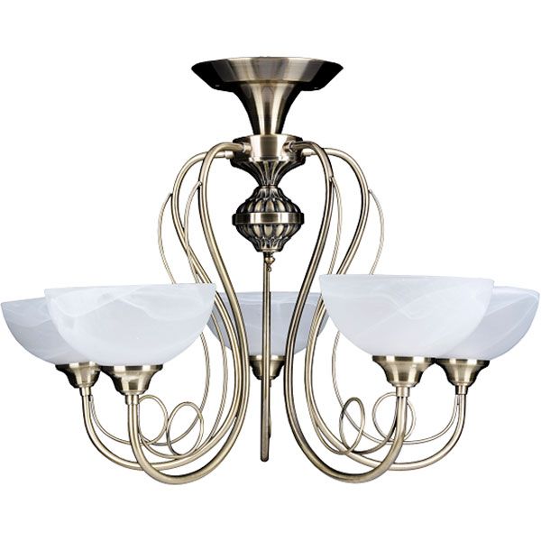 Люстра потолочная Victoria Lighting 5xE27 античная латунь Lumia/PL5 