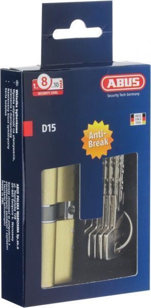 Цилиндр Abus D15 35x35 ключ-ключ 70 мм матовая латунь