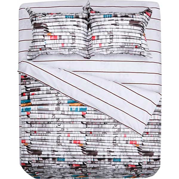 Комплект постельного белья Library 2 белый с разноцветным La Nuit 