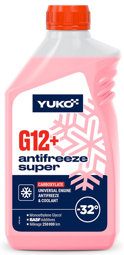 Антифриз YUKO -32 Super G12+ G12+ от -30 до +40 готовый 1кг красный