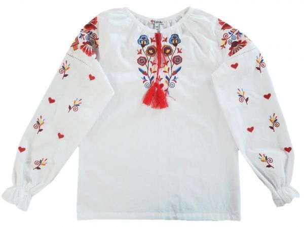 Вышиванка для девочек Эдельвика 234-20/09 р.146 белый 