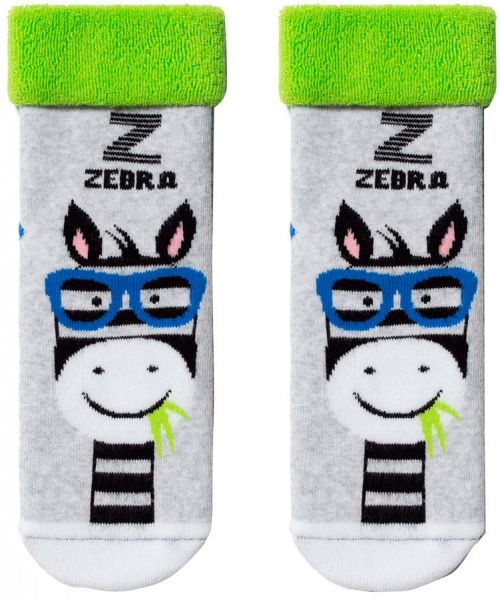 Шкарпетки дитячі Conte-Kids CK SOF-TIKI (з відворотом) 6С-19СП р.18 сірий із салатовим 