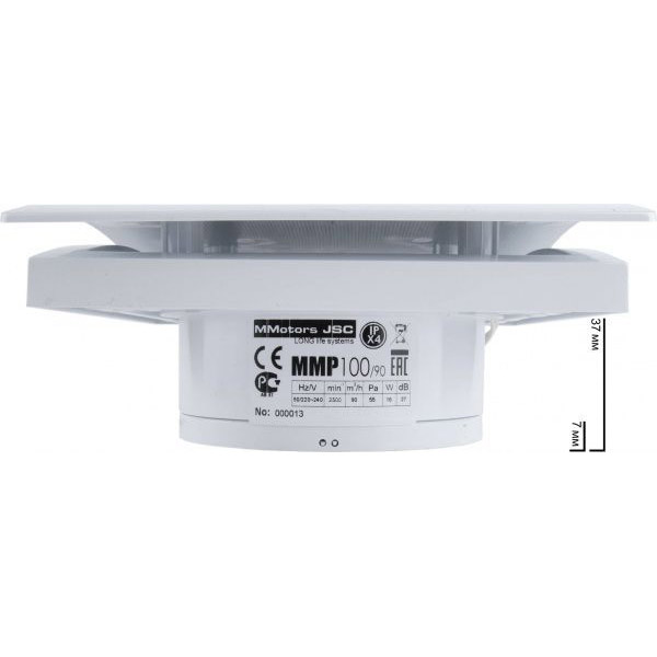 Вентилятор MMotors ММ-Р 01 квадратный белый сверхтонкий