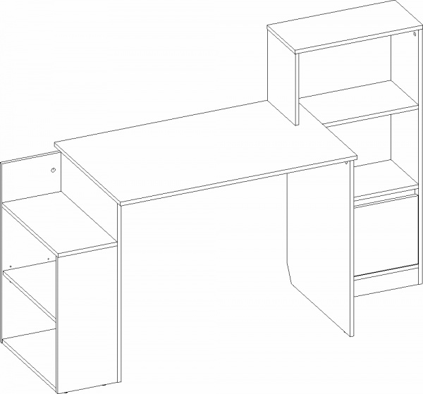 Стол письменный Грейд Вектор белый/графит 