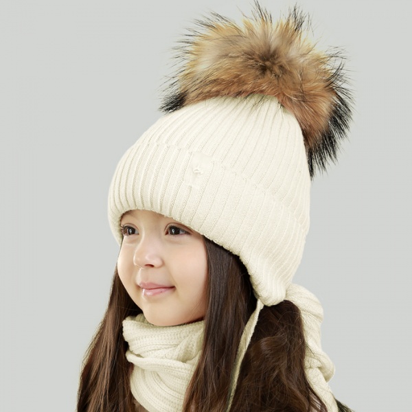 Шапка для девочек Elf-kids Ясмин р.50 молочный 